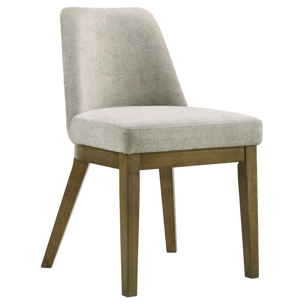 English Elm Bryant Light Tan Upholstered Dining Side Chair Set of 2 — Rounded Back, Tapered Legs, Warm Wood Comfort B062P375413