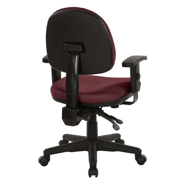 OSP Home Furnishings Sculptured Ergonomic Office Chair with Lumbar Support and Greenguard Certified Padding Wine 8180-298