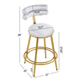 Christopher Knight Home® - Noble House - - 27.65'' Modern Counter Stools Set Of 2,Light Gray Velvet Counter Stools With Iron Frame,Soft Back And Cushion,Footrest,Suitable For Kitchen/Bedroom/Dining Room