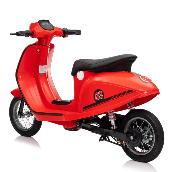English Elm 24v Kids Electric Dirt Bike with Pneumatic Tires Suspension and Bluetooth for Ages 8-14 W1578P297812