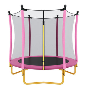 English Elm [without Basketball Hoop] 5.5 Ft Kids Trampoline with Safety Net and Foam Padded Poles Pink N739P443065H