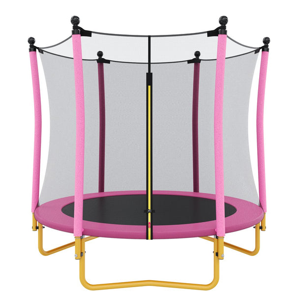English Elm [without Basketball Hoop] 5.5 Ft Kids Trampoline with Safety Net and Foam Padded Poles Pink N739P443065H