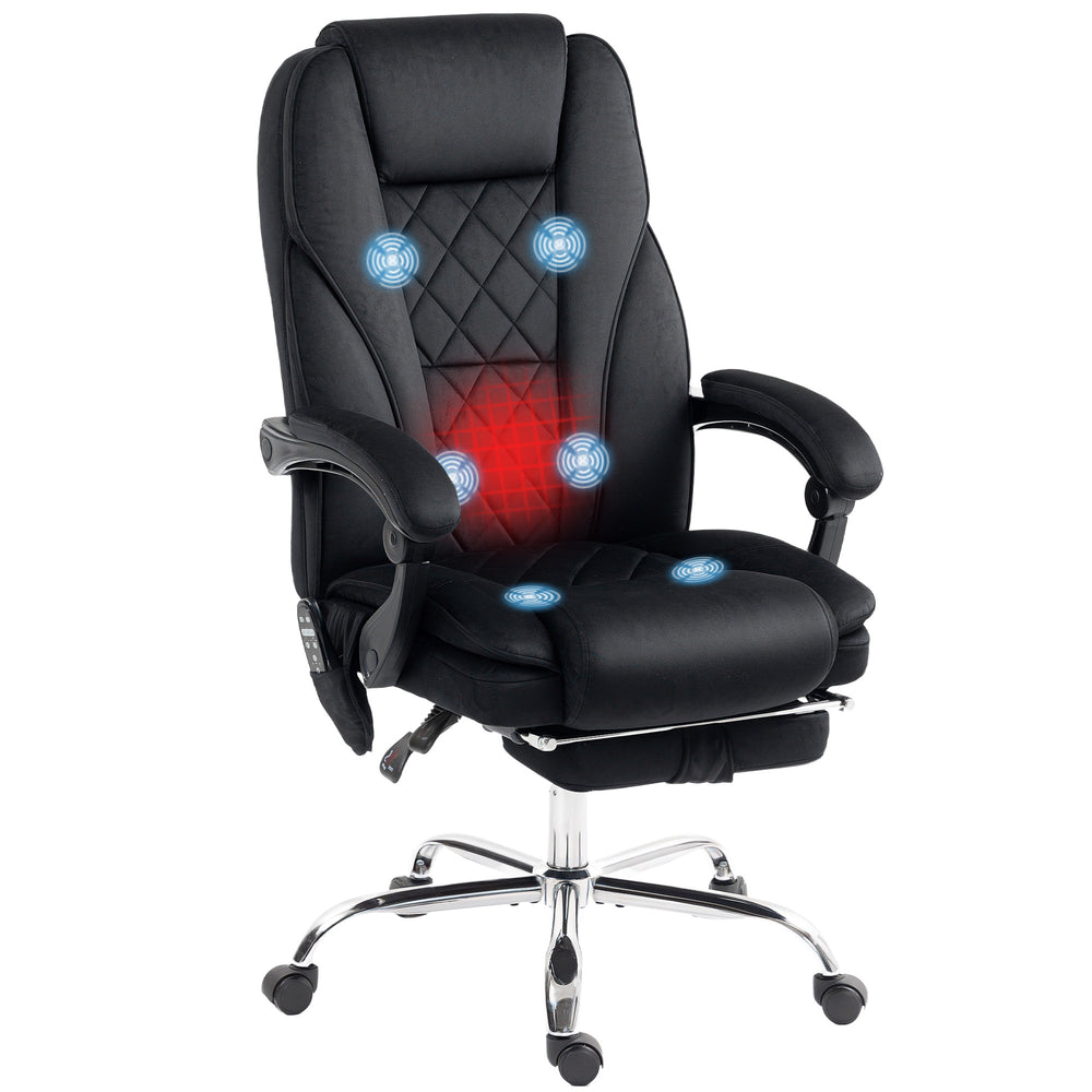 English Elm Vinsetto Massage Executive Office Chair Heated Reclining Seat with Footrest Support W2225P485642