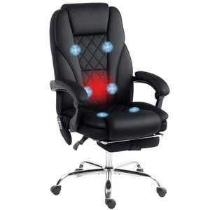 English Elm Vinsetto Massage Executive Office Chair Heated Reclining Seat with Footrest Support W2225P485642