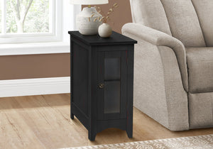 English Elm Accent 2-Tier Narrow End Table with Drawer and Shelf, Transitional Veneer Top, Solid Wood Legs for Compact Spaces Black 26 L x 24 W x 6 H B2710P219494