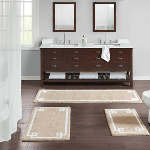 JLA Home Madison Park - Cotton Tufted Bath Rug Runner 24x72 - Plush OEKO-TEX Cotton, Skid-Resistant Backing, Machine Washable Taupe MP72-3566