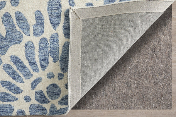 Feizy Rugs Wallace Hand-tufted Wool Rug - Durable, Textured Design For High-traffic Areas In Modern Spaces Blue,Ivory Wool Wal8a39fblu000f00