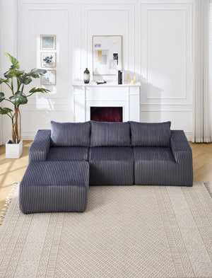 English Elm Modern Minimalist Modular Sectional Sofa - Versatile L-Shape Cloud Couch With Plush Comfort & Style W2959S00002