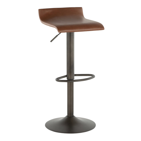 English Elm Barstool Set of 2 Adjustable Swivel Faux Leather Industrial Metal Kitchen Pub B202P222401