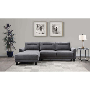 English Elm Verona Modern Grey Loose Back Sectional Sofa with Chaise, Solid Wood Frame, Pocket Coil Comfort B062S01242