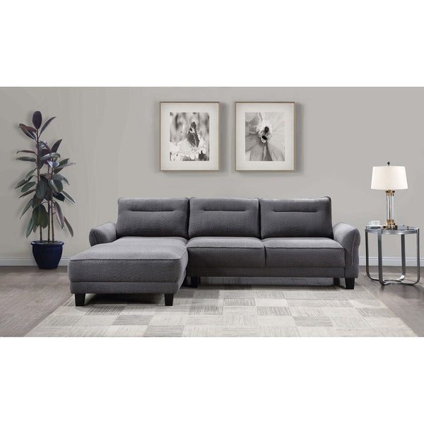 English Elm Verona Modern Grey Loose Back Sectional Sofa with Chaise, Solid Wood Frame, Pocket Coil Comfort B062S01242