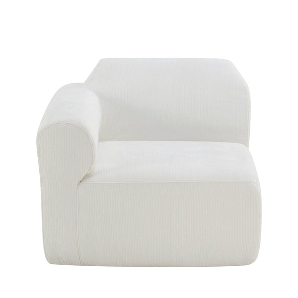English Elm 111" Curved Sectional Sofa Set Plush Lamb Wool Upholstery Deep Seat Ottoman Lounge N767P371305B
