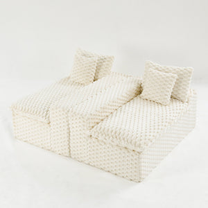 English Elm Luxury Turtle Velvet Multifunctional Sofa - Modular 4-Seater White/Green/Black/Pink, 400lb Capacity, Cozy Stylish Living Room Statement Piece W3371S00039