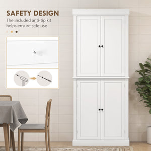 English Elm Homcom 72.5" Freestanding Kitchen Pantry Cabinet With Adjustable Shelves For Stylish Storage Solutions W2225S00057