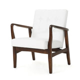 Christopher Knight Home® - Noble House - Marcola Mid Century Modern Faux Leather Club Chair with Wood Frame