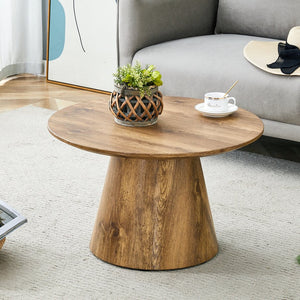 English Elm Natural Wood Grain Mdf Round Coffee Table for Small Living Rooms and Cozy Spaces W2920P375102