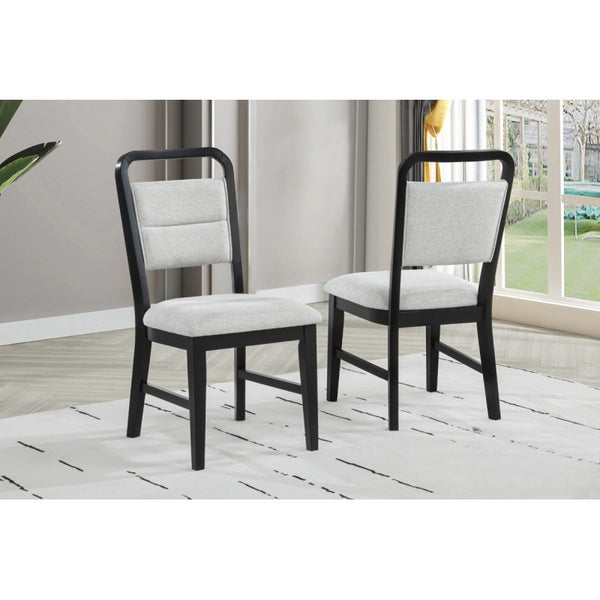 English Elm Contemporary Soft-Cushioned Dining Chairs Set of 2 with Curved Back, Polyester Seats & Black Wood Frames B011P362568