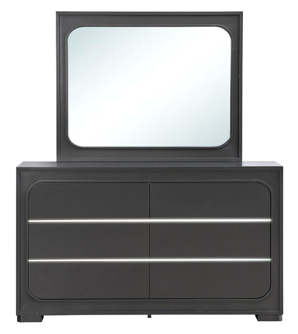 English Elm Milan Modern White Dresser with Integrated Led Lighting and Full Extension Drawers Wenge B078P497941