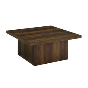 English Elm Square Dark Pine Plinth Base Coffee Table Rustic Industrial Living Room Accent B016P472950