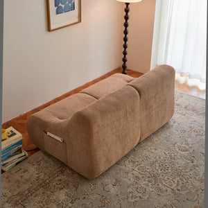English Elm Shoes Chenille Memory Foam Loveseat Deep Seat Sofa for Apartments and Small Living Rooms Brown W668P381958