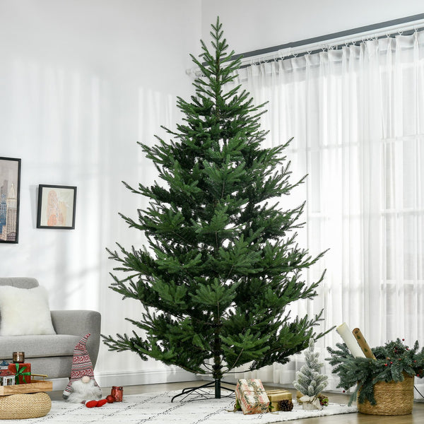 English Elm Homcom 9-Foot Lifelike Pine Christmas Tree With 1939 Branches, Easy Setup, Sturdy Base & Green Decor W2225P229268