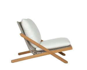 Sunpan Bari Lounge Chair - Timeless Outdoor Seating with Durable Teak and Weather-Resistant Design Natural / Stinson White