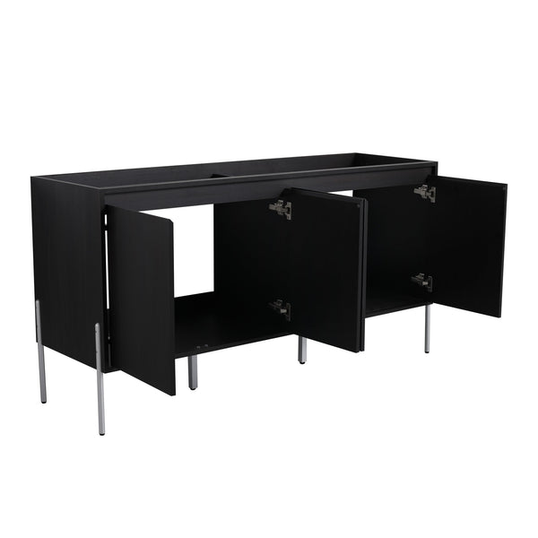 English Elm 60" Modern Freestanding Bathroom Vanity Cabinet with Soft-Close Doors, Ample Storage, KD Package Excluding Sink W1972P243180