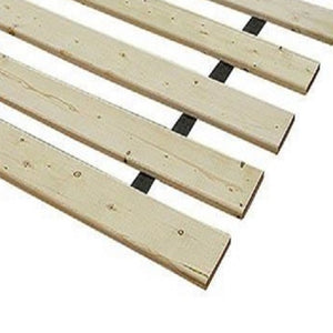 English Elm Slats Full bed slat kit solid wood support with fabric straps, sanded unfinished finish, no box spring needed Natural 6 L x 56 W x 4 H B078107816