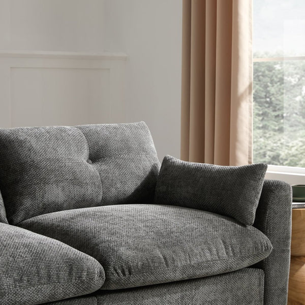 English Elm 142'' Modular Sectional Sofa - 6 Seats, Movable Ottoman, Usb Charging, Chic Chenille Style N723S9777E-GIGA