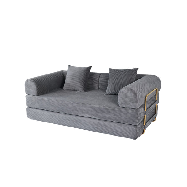 English Elm 2-in-1 Foldable Cloud Sofa Bed Plush Faux Fur Memory Foam Sleeper for Apartments W3422S00004