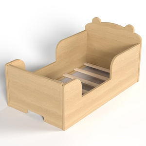 English Elm Toddler Bear Shaped Pine Floor Bed Low Profile Frame Safe Rounded Edges Kids Room Natural W1580P373255