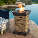 Christopher Knight Home® - Noble House - Chesney Outdoor Fire Column, Natural Stone