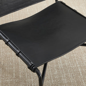 English Elm Retro PU Leather Leisure Chair Set of 2 – Modern Medieval Black Armless Accent Chairs with Metal Legs, Breathable Faux Leather Comfort W3112P254908