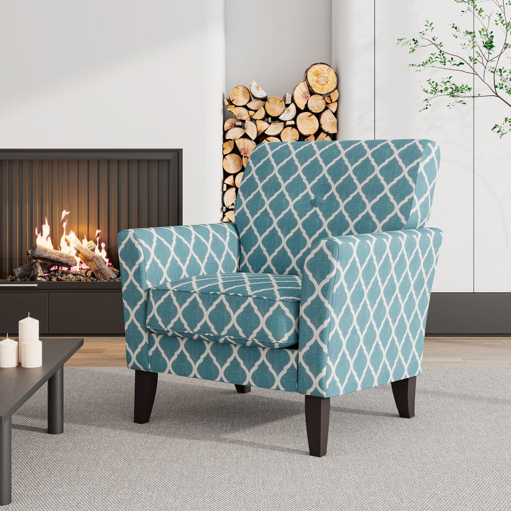 English Elm Dorset Barrel Accent Chair Velour Upholstery Solid Legs Compact Living Room Seating B127P495068