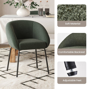 English Elm Kitchen Mid-Century Dining Chairs Set of 2 with Rattan Backrest, Cantilever Aluminum Legs, 300lb Capacity Green T3623P408498