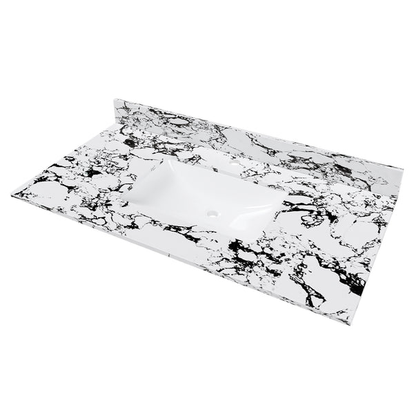 English Elm 43"X22" Bathroom Vanity Top With Undermount Sink & Backsplash In Panda White - Durable & Stylish! W509P362107