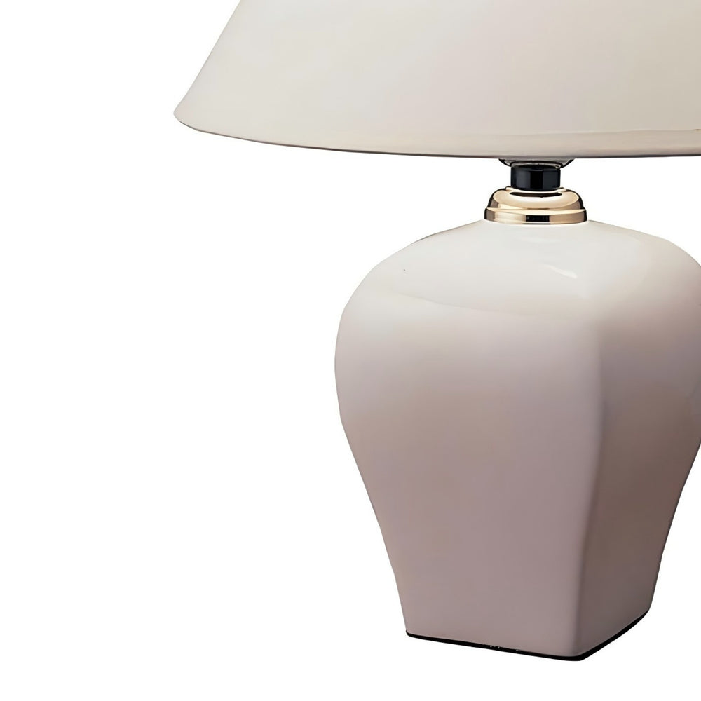 English Elm 13" Elegant Ivory Ceramic Table Lamp With Linen Shade – Perfect For Bedside Or Living Room Decor B072116107