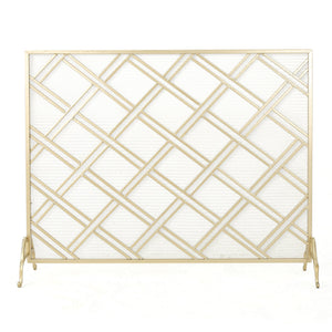 English Elm Christopher Knight Home® - FIRE Iron Fireplace Screen with Durable Mesh Guard and Stable Frame for Safety and Classic Hearth Appeal Gold 61129.00GLD