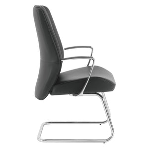 OSP Home Furnishings Sled Base Mid-back Visitor Chair with Chrome Frame and Antimicrobial Ergonomic Seating 62205C-R107