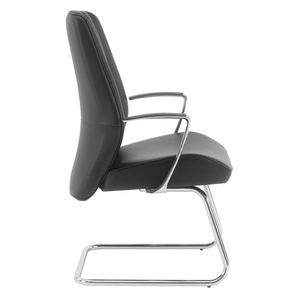 OSP Home Furnishings Sled Base Mid-back Visitor Chair with Chrome Frame and Antimicrobial Ergonomic Seating 62205C-R107