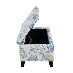 English Elm Luxury Floral Upholstered Storage Ottoman Soft Close Hinged Footrest for Any Room N767P397103B