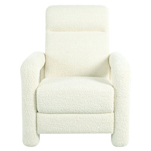 English Elm Christopher Knight Home® - 31.25" Push Back Recliner Plush Teddy Fleece Upholstered Armchair with Foam & Pocket Springs Comfort 90–120–150° Adjustments Beige N763P212864A