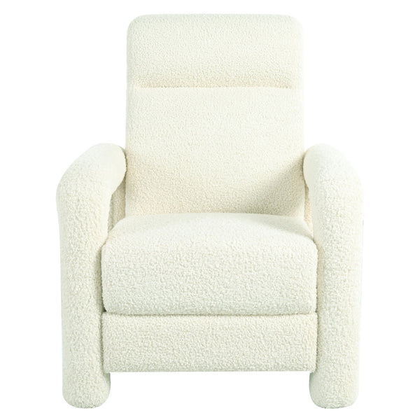 English Elm Christopher Knight Home® - 31.25" Push Back Recliner Plush Teddy Fleece Upholstered Armchair with Foam & Pocket Springs Comfort 90–120–150° Adjustments Beige N763P212864A