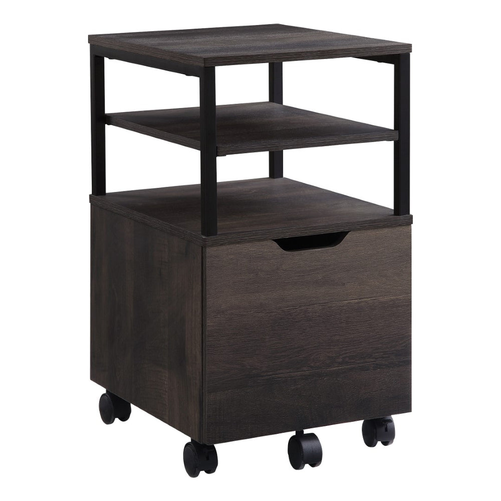 OSP Home Furnishings Contempo Mobile Cart Ozark Ash