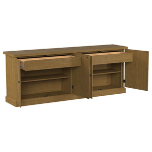 English Elm Allende Pine Sideboard with Four Raised Panel Doors for Farmhouse Dining Rooms B062P441297