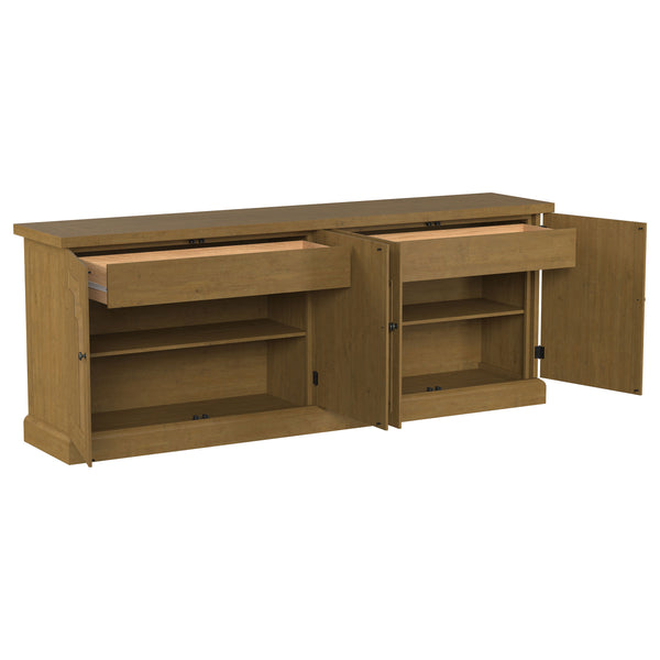 English Elm Allende Pine Sideboard with Four Raised Panel Doors for Farmhouse Dining Rooms B062P441297