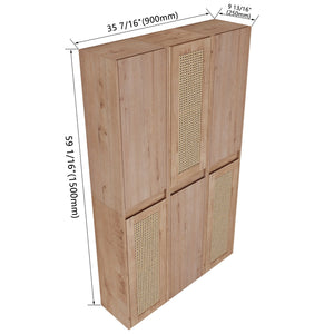 English Elm 36" Bathroom Side Cabinet - Wall-Mounted Floating Design With Soft-Close Doors & Versatile Storage W999S00341