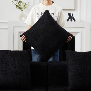 English Elm [video]151.6-inch Modular Chenille Sectional with Deep Seats and Chaise for Open Living Spaces Black W3505S00059