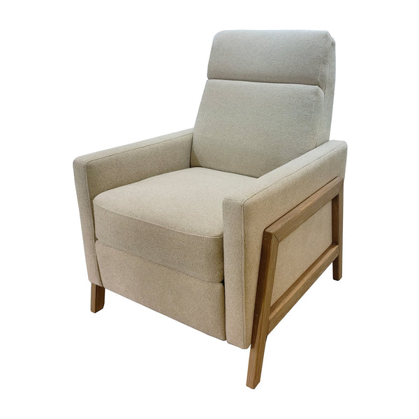 JLA Home Chapel Hill - Recliner Luna modern upholstered recliner with exposed wood frame, ergonomic support, ready-to-use relaxation Beige CH103-0043