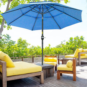 English Elm Outsunny 9Ft Elegant Patio Umbrella With Crank & Tilt - Durable Outdoor Market Shade For Decks & Lawns W2225P200444-GIGA